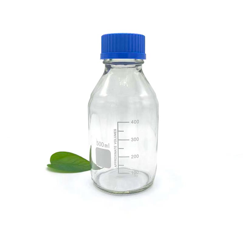 500 ml-es átlátszó üveg reagens palack
